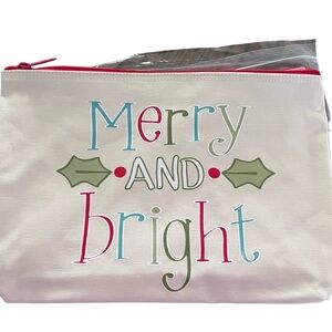 Thirty One Merry And Bright Zipper Storage Bag Pouch NWT
